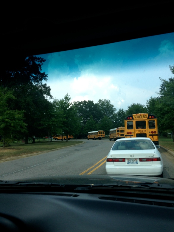 Taget fra Rachel bil på vej hjem fra skole